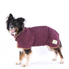 Load image into Gallery viewer, Country Dog Drying Coat (faux leather trim)