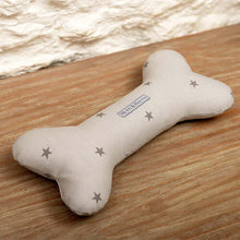 Load image into Gallery viewer, Grey Stars Squeaky Bone Dog Toy
