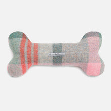 Load image into Gallery viewer, Macaroon Check Tweed Squeaky Bone Dog Toy
