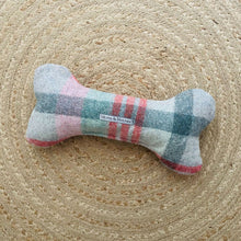 Load image into Gallery viewer, Macaroon Check Tweed Squeaky Bone Dog Toy
