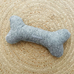 Stoneham Tweed Squeaky Bone Dog Toy