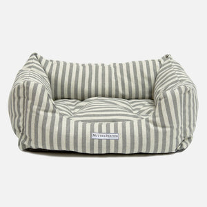 Flint Stripe Brushed Cotton Boxy Dog Bed