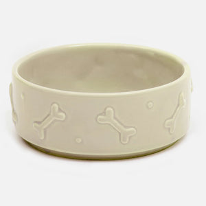 Natural Ceramic Dog Bowl - Large