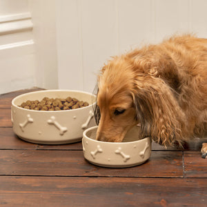 Natural Ceramic Dog Bowl - Large