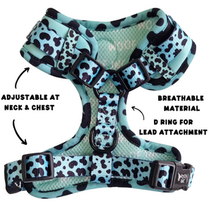 Funky Mint Cow Adjustable Harness