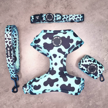 Load image into Gallery viewer, Funky Mint Cow Adjustable Harness
