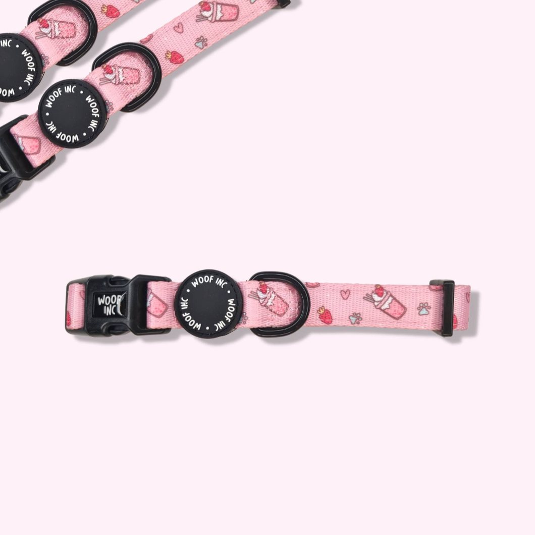 Pink Milkshake Dog Collar.