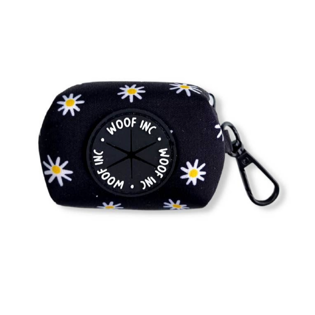 Black Daisy Poop Bag Holder