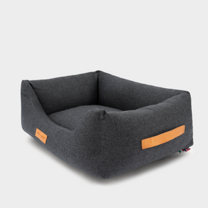 Dark Grey Luxury Fabric Italian Dog Bed
