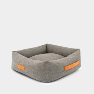 Stone Grey Luxury Fabric Italian Dog Bed