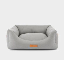 Load image into Gallery viewer, Luxury Grey Herringbone Dog Bed
