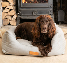 Load image into Gallery viewer, Luxury Grey Herringbone Dog Bed
