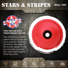 Load image into Gallery viewer, Sodapup Stars and Stripes Ultra-Durable Rubber Chew and Reward Ball
