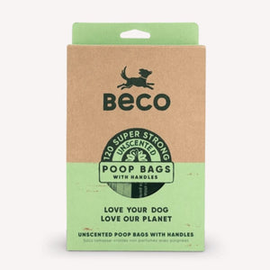 Unscented Degradable Poop Bags with Handles (120 Bags)